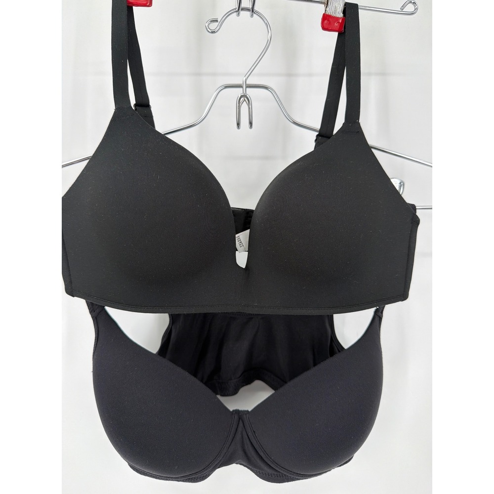 Uniqlo‎ Wireless Bra Set of 2 Black Seamless Comfort Bras Size S